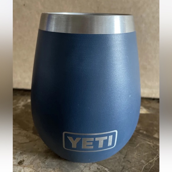 Yeti Dining Yeti Rambler Oz 295ml Blue Wine Tumbler Insulated Stainless Steel Cup No Lid
